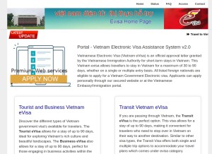 How evisagov.vn looks like on a tablet such as an iPad.