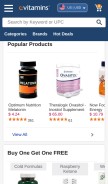 How evitamins.com looks like on a mobile device such as an iPhone.