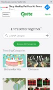 How evite.com looks like on a mobile device such as an iPhone.
