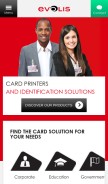 How evolis.com looks like on a mobile device such as an iPhone.