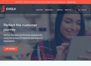 How evolv.ai looks like on a tablet such as an iPad.