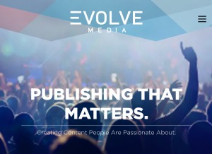 How evolvemediallc.com looks like on a tablet such as an iPad.