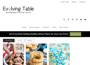 How evolvingtable.com looks like on a tablet such as an iPad.