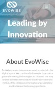 How evowise.com looks like on a mobile device such as an iPhone.