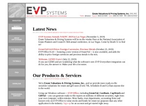 How evpsys.com looks like on a tablet such as an iPad.