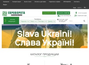 How evrovorota.com looks like on a tablet such as an iPad.