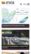 How ewa.org looks like on a mobile device such as an iPhone.