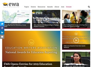 How ewa.org looks like on a tablet such as an iPad.
