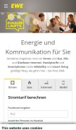 How ewetel.de looks like on a mobile device such as an iPhone.