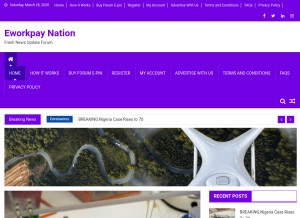 How eworkpay.com looks like on a tablet such as an iPad.