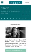 How exane.com looks like on a mobile device such as an iPhone.