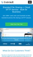 How exavault.com looks like on a mobile device such as an iPhone.