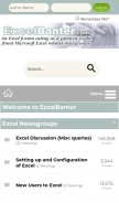 How excelbanter.com looks like on a mobile device such as an iPhone.