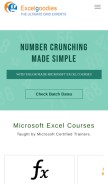 How excelgoodies.com looks like on a mobile device such as an iPhone.