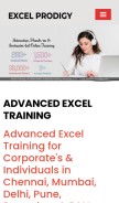 How excelprodigy.in looks like on a mobile device such as an iPhone.