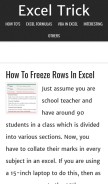 How exceltrick.com looks like on a mobile device such as an iPhone.