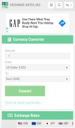 How exchange-rates.org looks like on a mobile device such as an iPhone.