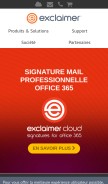 How exclaimer.com looks like on a mobile device such as an iPhone.