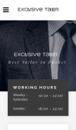 How exclusivetailor.com looks like on a mobile device such as an iPhone.