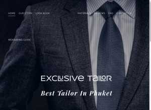 How exclusivetailor.com looks like on a tablet such as an iPad.