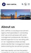 How execcapital.co.uk looks like on a mobile device such as an iPhone.