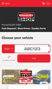 How exhaustshop.com.au looks like on a mobile device such as an iPhone.