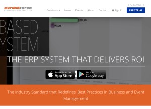 How exhibitforce.com looks like on a tablet such as an iPad.