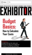 How exhibitoronline.com looks like on a mobile device such as an iPhone.