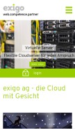 How exigo.ch looks like on a mobile device such as an iPhone.