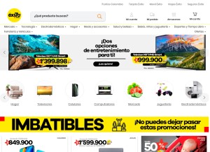 How exito.com looks like on a tablet such as an iPad.