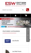How exitsignwarehouse.com looks like on a mobile device such as an iPhone.