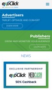 How exoclick.com looks like on a mobile device such as an iPhone.