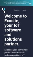 How exosite.com looks like on a mobile device such as an iPhone.