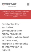How exostar.com looks like on a mobile device such as an iPhone.