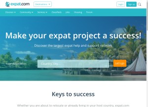 How expat.com looks like on a tablet such as an iPad.