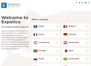 How expatica.com looks like on a tablet such as an iPad.
