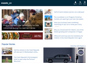 How expats.cz looks like on a tablet such as an iPad.