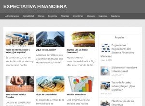 How expectativafinanciera.com looks like on a tablet such as an iPad.