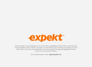 How expekt.com looks like on a tablet such as an iPad.
