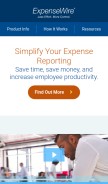 How expensewire.com looks like on a mobile device such as an iPhone.