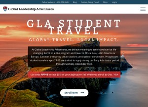 How experiencegla.com looks like on a tablet such as an iPad.