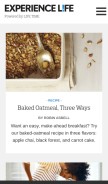 How experiencelife.com looks like on a mobile device such as an iPhone.