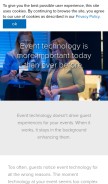 How experientengage.com looks like on a mobile device such as an iPhone.