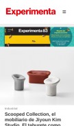 How experimenta.es looks like on a mobile device such as an iPhone.