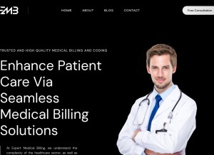 How expertmedicalbilling.co looks like on a tablet such as an iPad.
