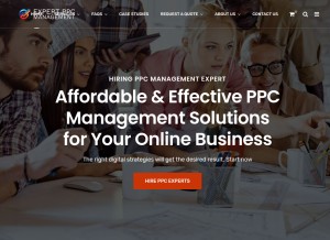 How expertppcmanagement.com looks like on a tablet such as an iPad.