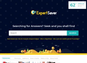How expertsaver.net looks like on a tablet such as an iPad.