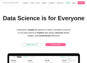 How exploratory.io looks like on a tablet such as an iPad.