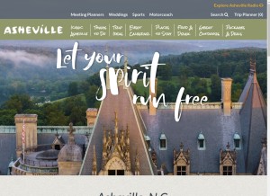 How exploreasheville.com looks like on a tablet such as an iPad.