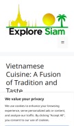 How exploresiam.com looks like on a mobile device such as an iPhone.